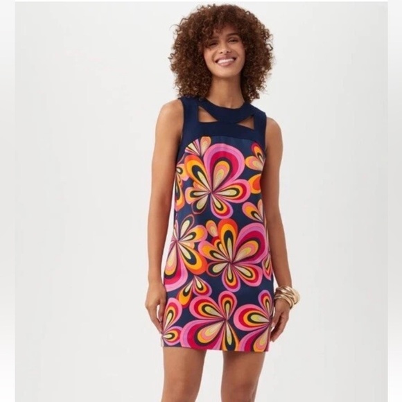 Trina Turk NWT Size 4 Multicolor Bold Floral Print Bev Sleeveless Dress $298 - Picture 1 of 11